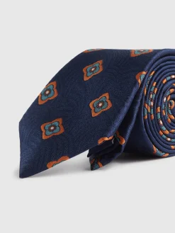 CORBATA JACQUARD MF AZUL MARINO