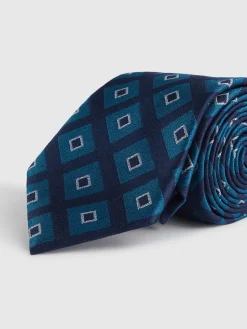 CORBATA JACQUARD MF AZUL MARINO