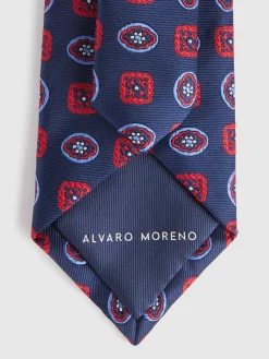CORBATA JACQUARD MF AZUL MARINO