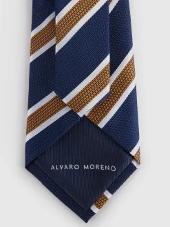 CORBATA JACQUARD MF AZUL MARINO
