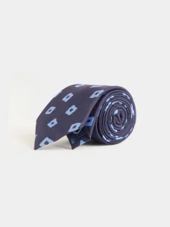 CORBATA PRINTED AZUL MARINO