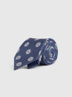 CORBATA PRINTED AZUL MARINO