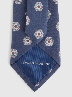 CORBATA PRINTED AZUL MARINO