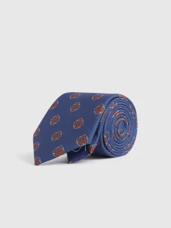 CORBATA PRINTED AZUL MARINO