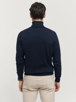 JERSEY ROLL COLLAR AZUL MARINO