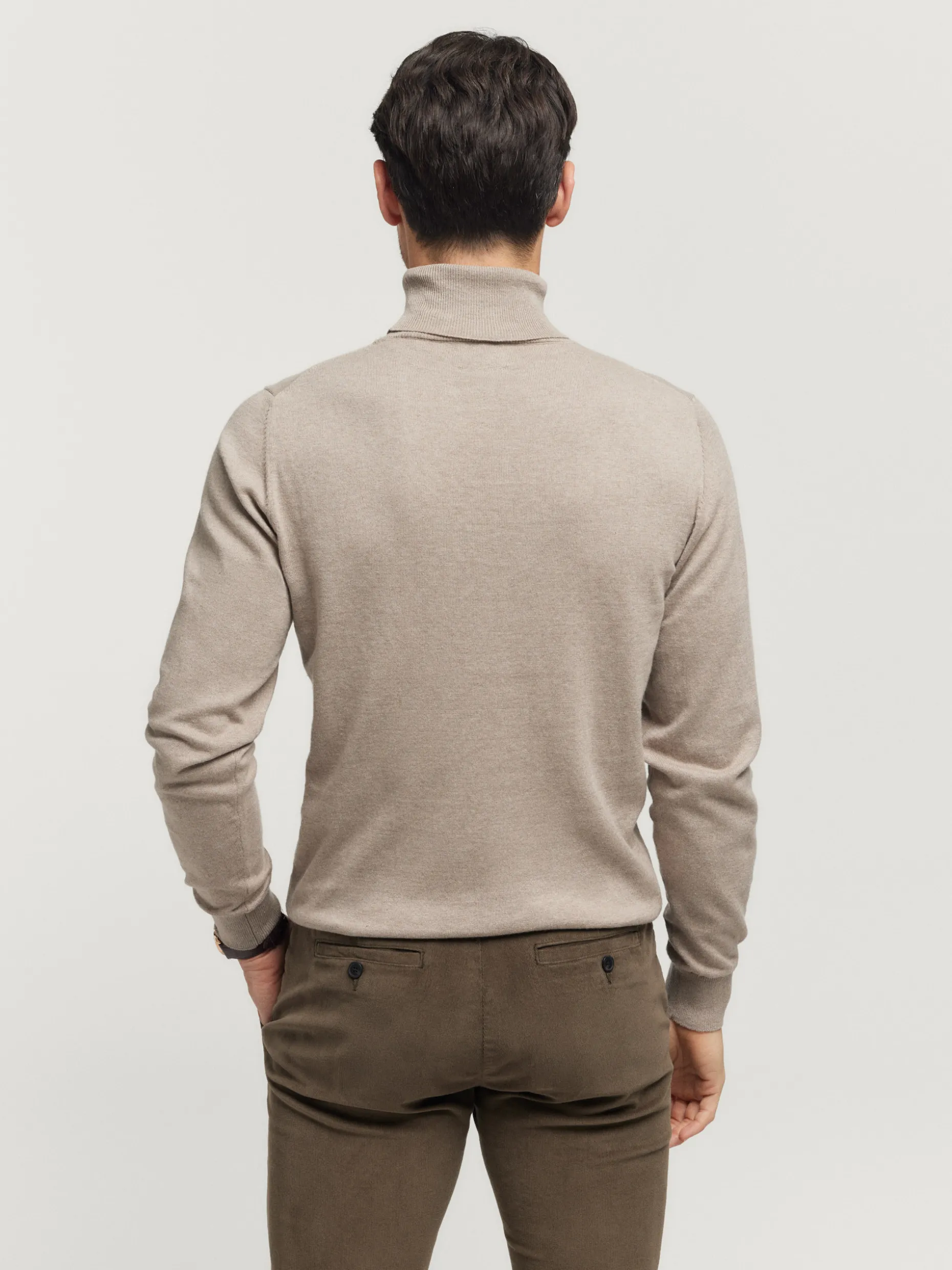 JERSEY ROLL COLLAR BEIGE