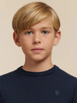 JERSEY ROUND NECK KIDS AZUL MARINO