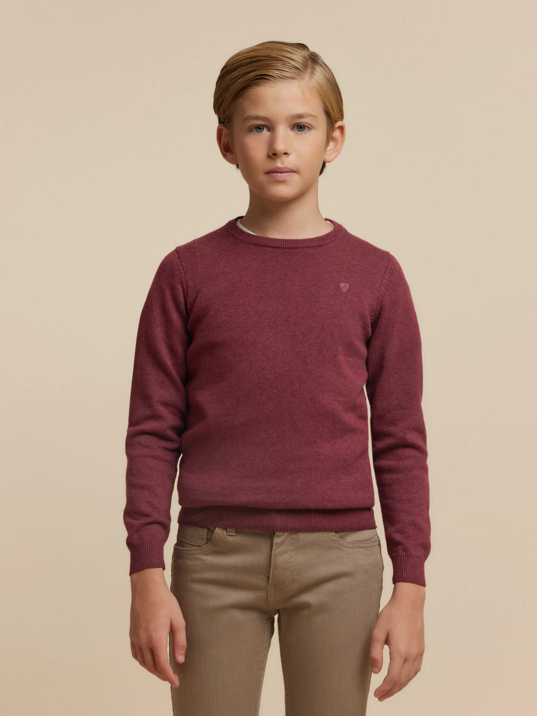 JERSEY ROUND NECK KIDS BURDEOS
