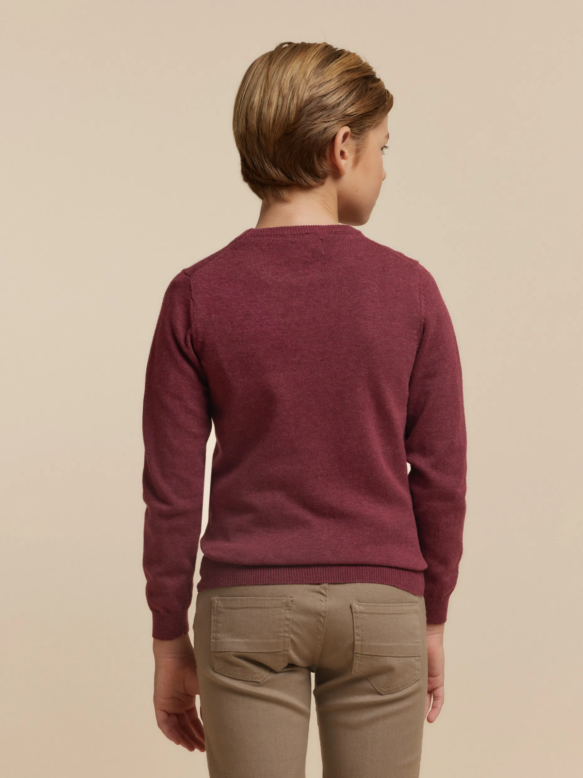 JERSEY ROUND NECK KIDS BURDEOS