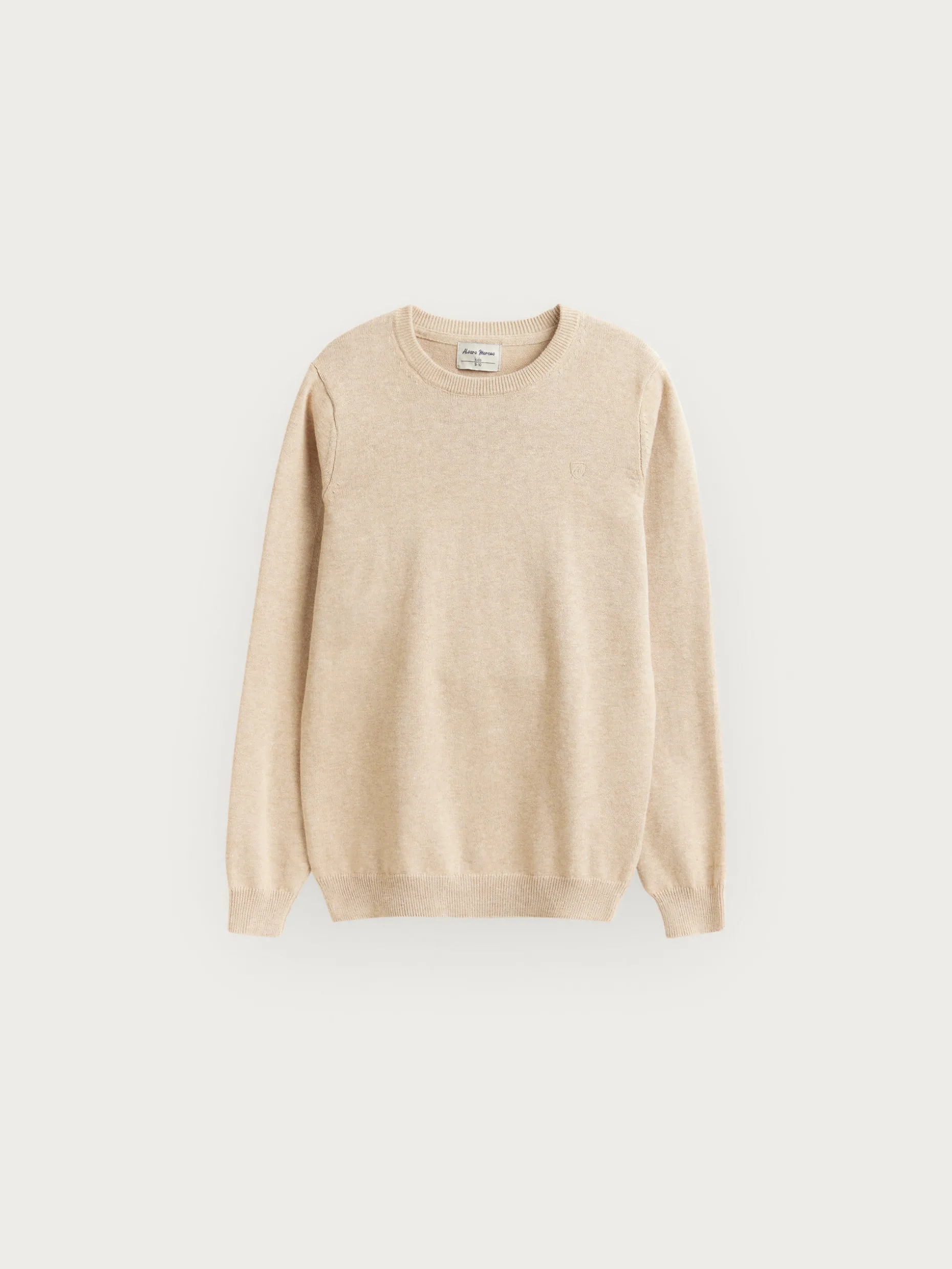 JERSEY ROUND NECK KIDS CAMEL