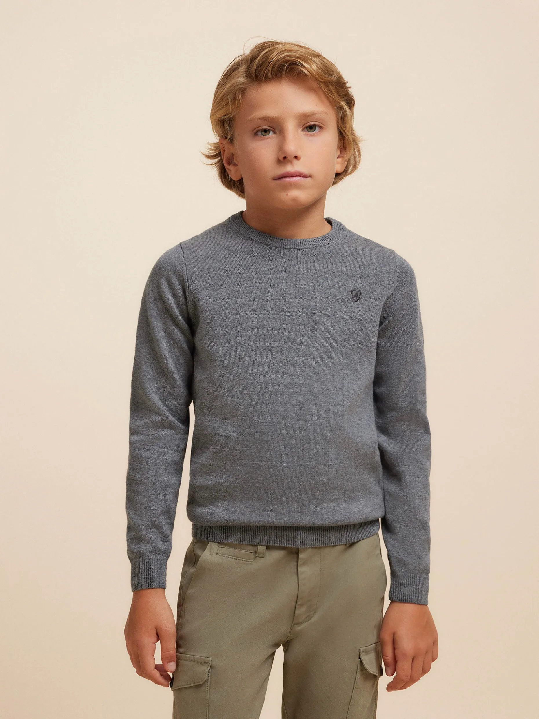 JERSEY ROUND NECK KIDS GRIS