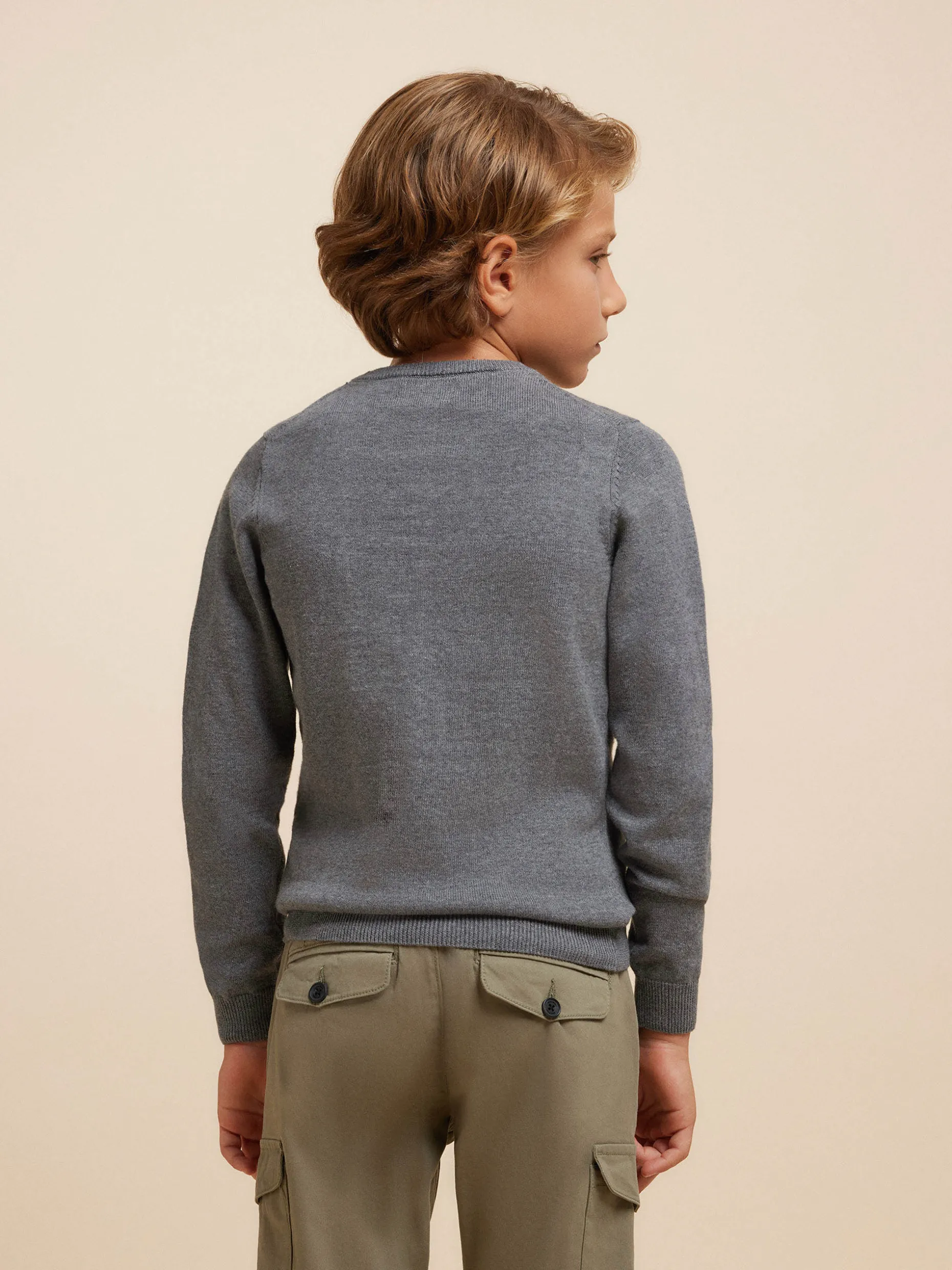 JERSEY ROUND NECK KIDS GRIS