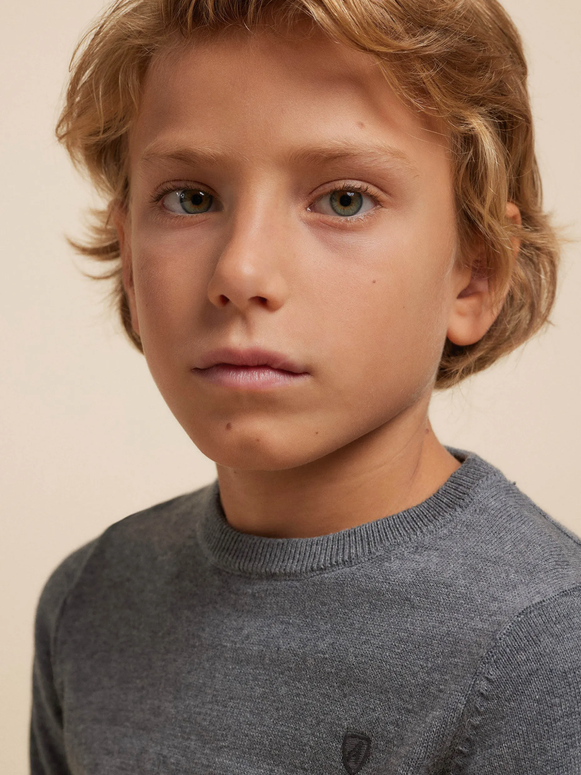 JERSEY ROUND NECK KIDS GRIS