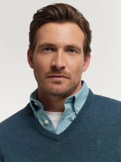 JERSEY V-NECK TRENDY AZUL