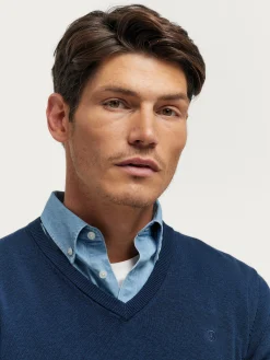 JERSEY V-NECK TRENDY AZUL MARINO