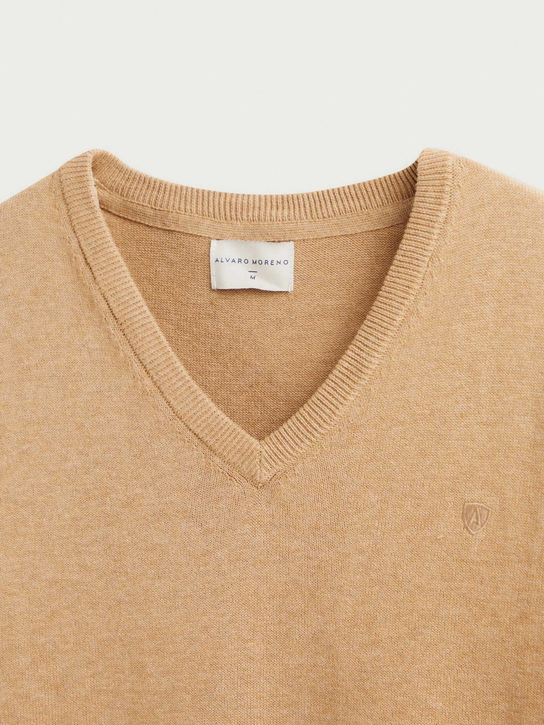 JERSEY V-NECK TRENDY CAMEL