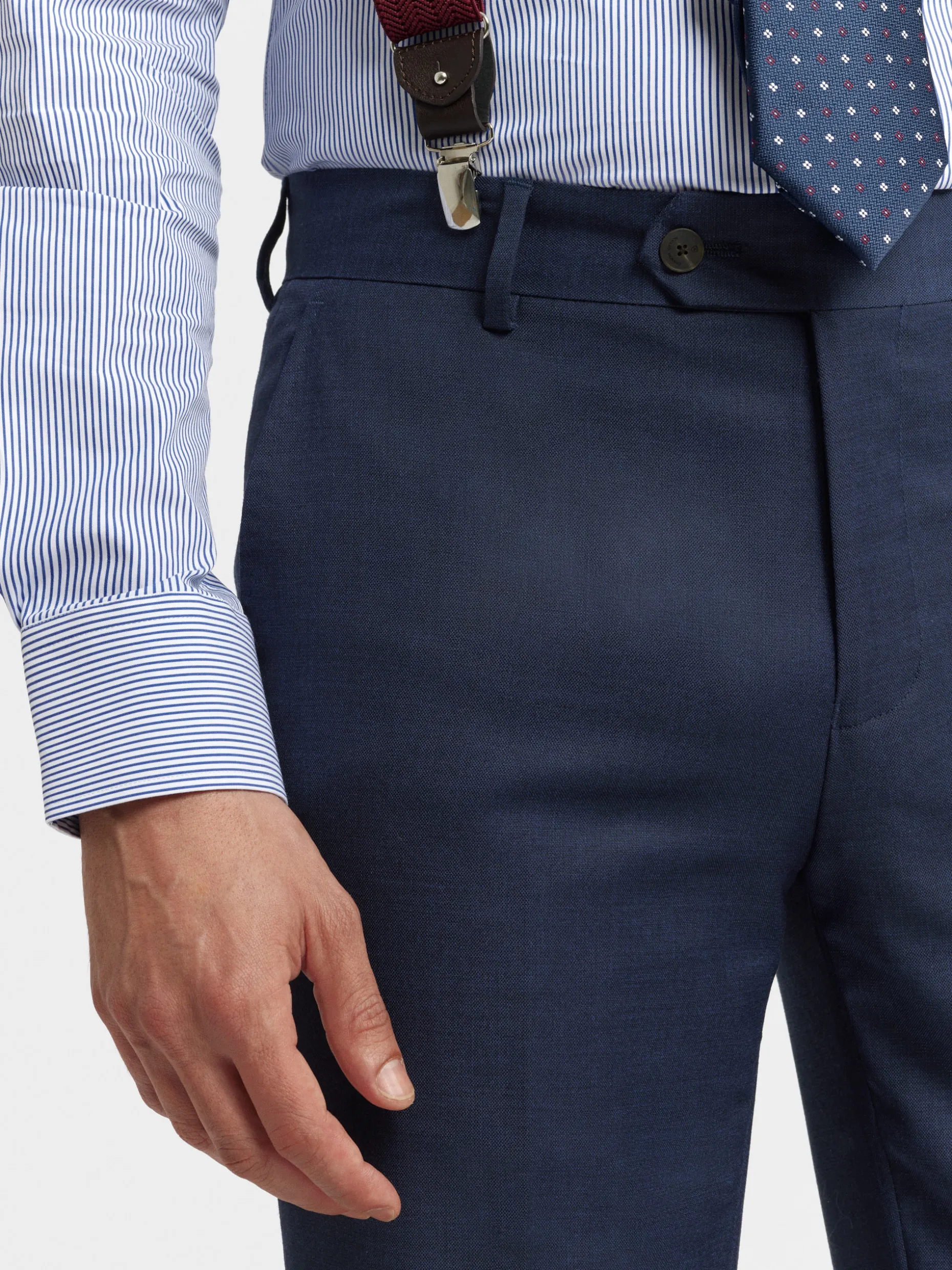 PANTALON FIL A FIL CRUZADO AZUL MARINO