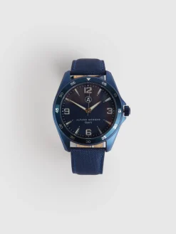 RELOJ CANVAS QUARTZ AZUL