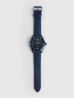 RELOJ CANVAS QUARTZ AZUL