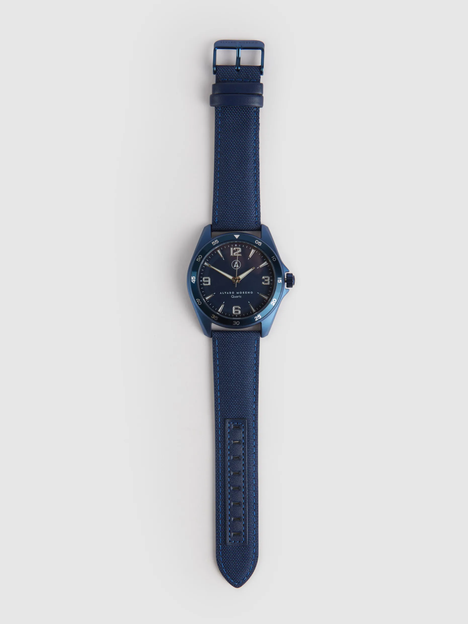 RELOJ CANVAS QUARTZ AZUL