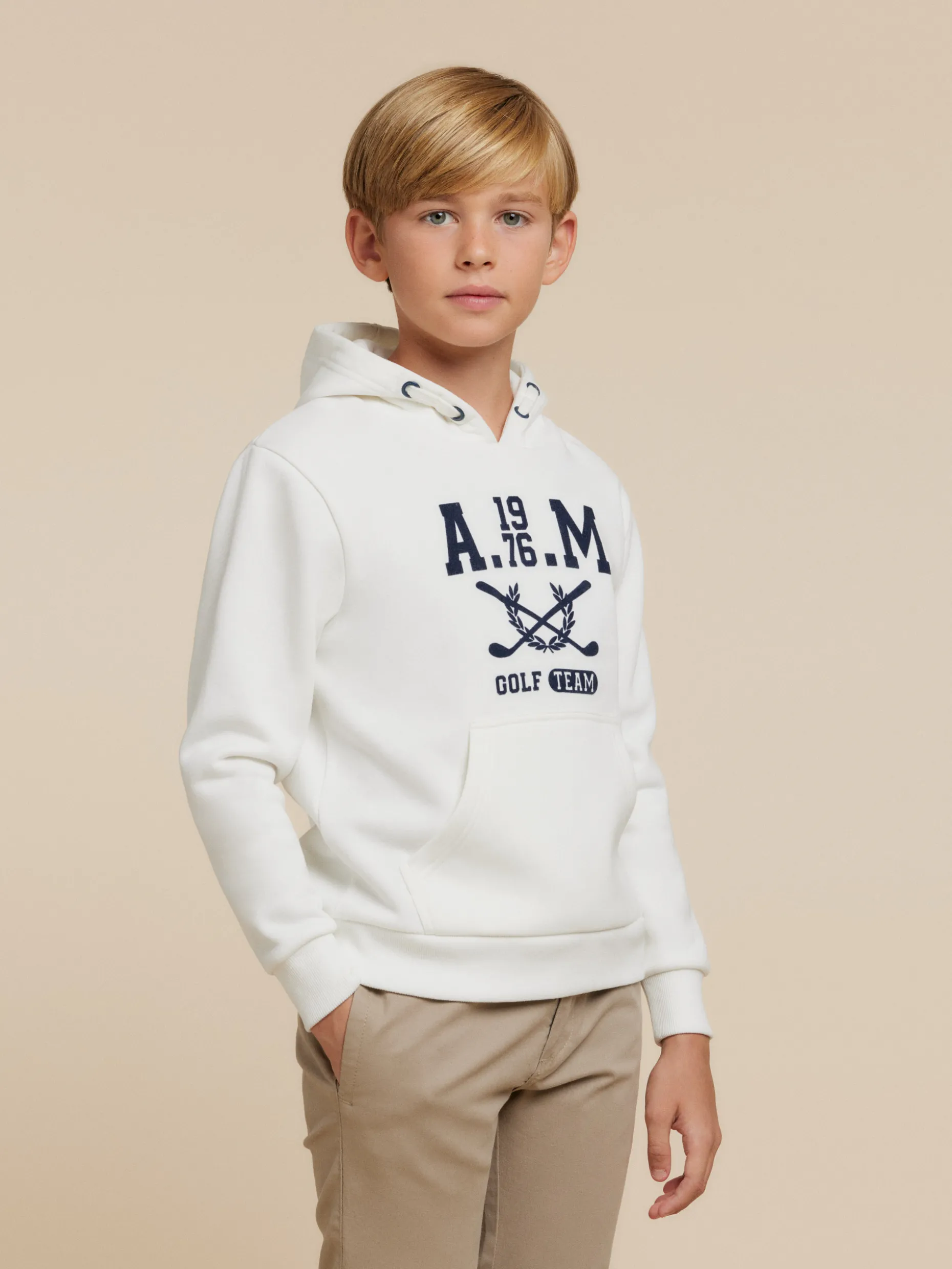 SUDADERA GOLF KIDS BLANCO
