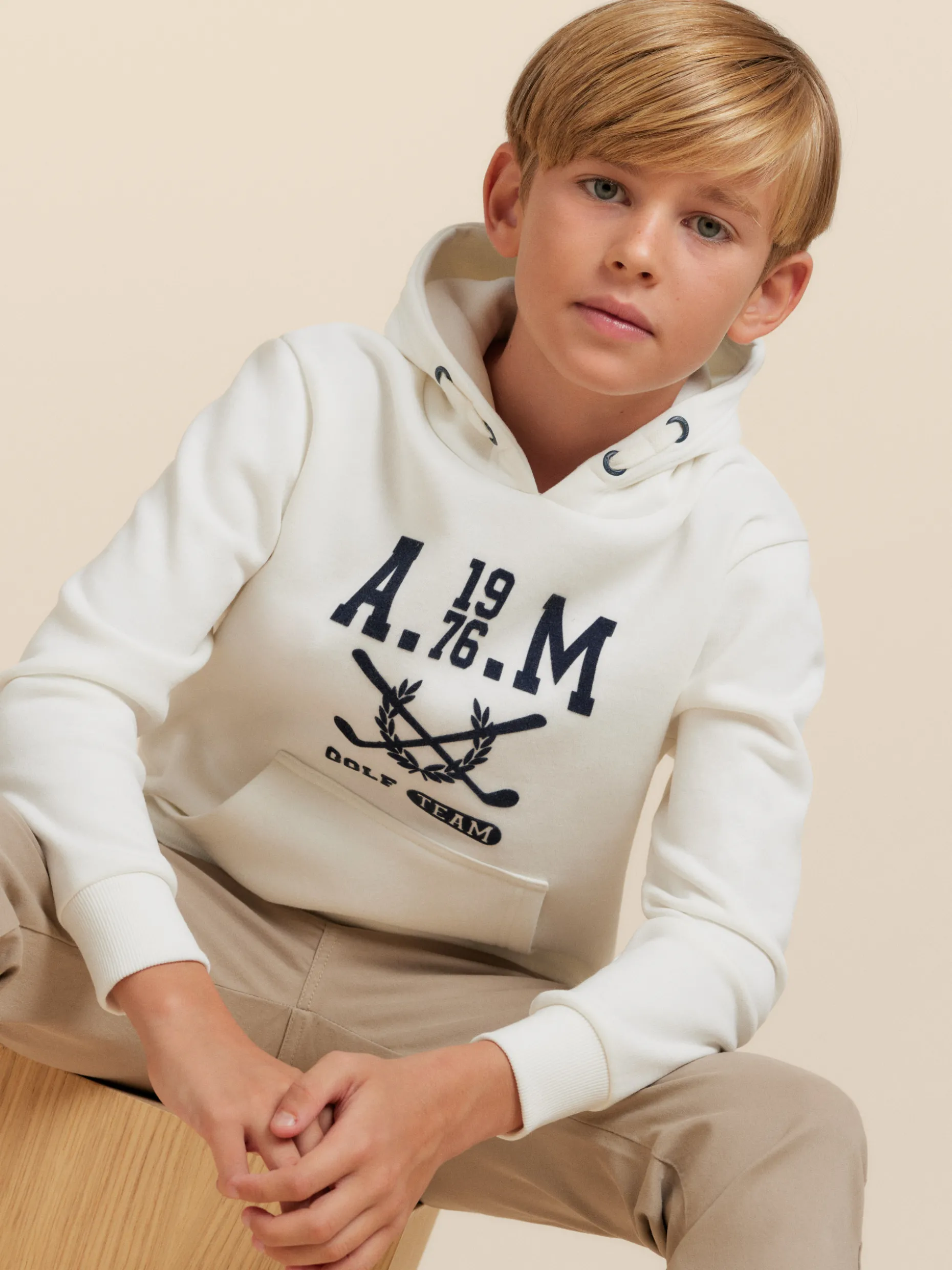 SUDADERA GOLF KIDS BLANCO