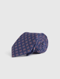 CORBATA PRINTED AZUL MARINO